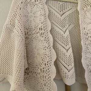 Crochet front tie cardigan